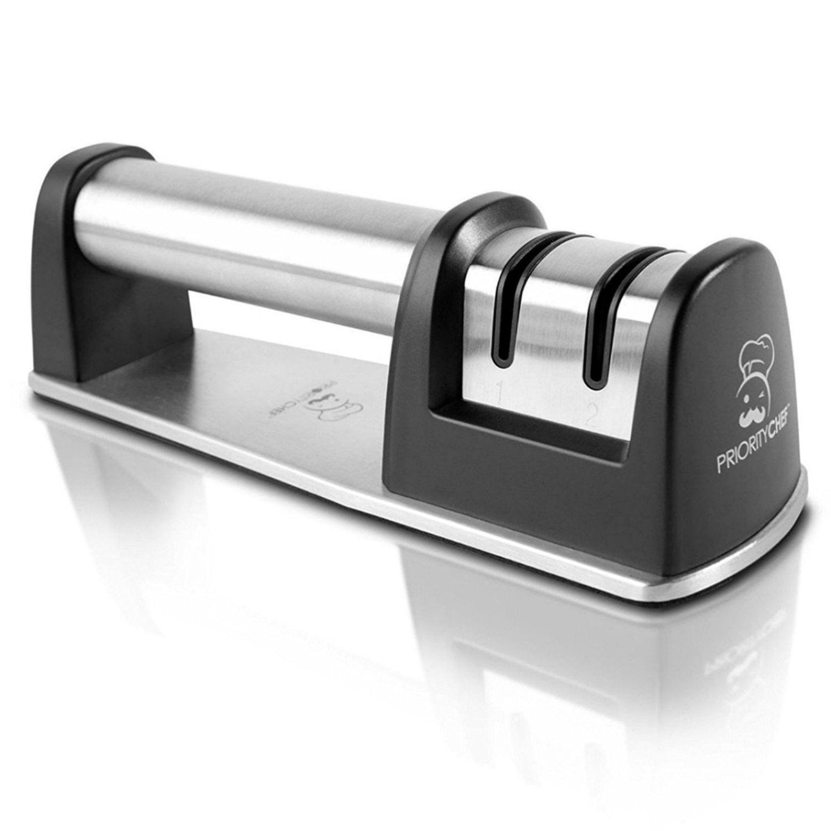 Chef Pro Electric Kitchen Knife Sharpener and Polishing System, Black-Silver