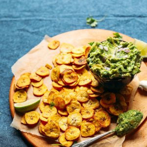 Healthy Banana Chips with Creamy Guac On The Side