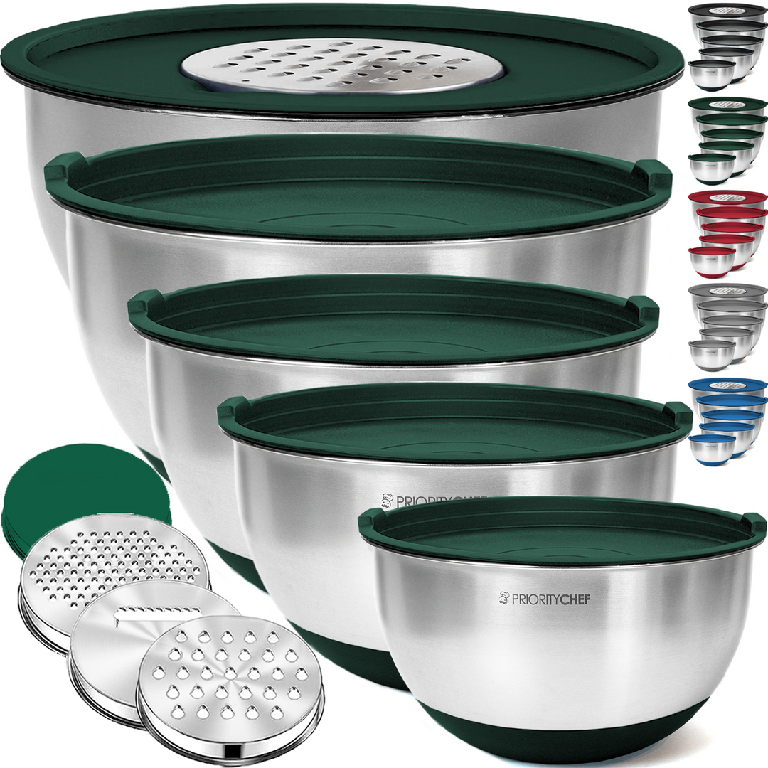 新品未使用 ABC Cooking Studio 3piece bowl set 5-PC Mixing Bowls with Lids Set, 3 Grater Attachments