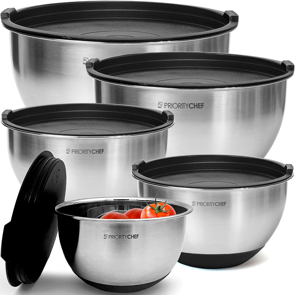 NutriChef Stainless Steel Mixing Bowl Set in the Kitchen Tools department  at
