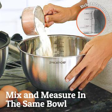 Stainless Steel Mixing Bowls 14 Piece Bowl Set with Measuring Cups and Spoons