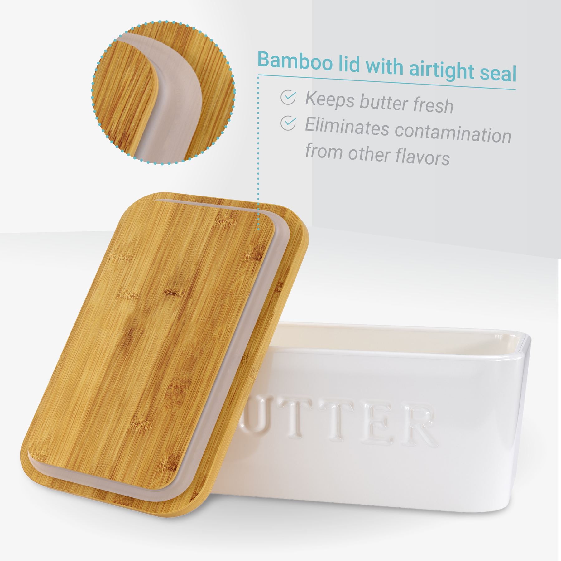 PriorityChef Butter Crock with Lid, On Demand Spreadable Butter, French  Butter Keeper to Leave On Counter with Water Line, Ceramic French Butter  Dish