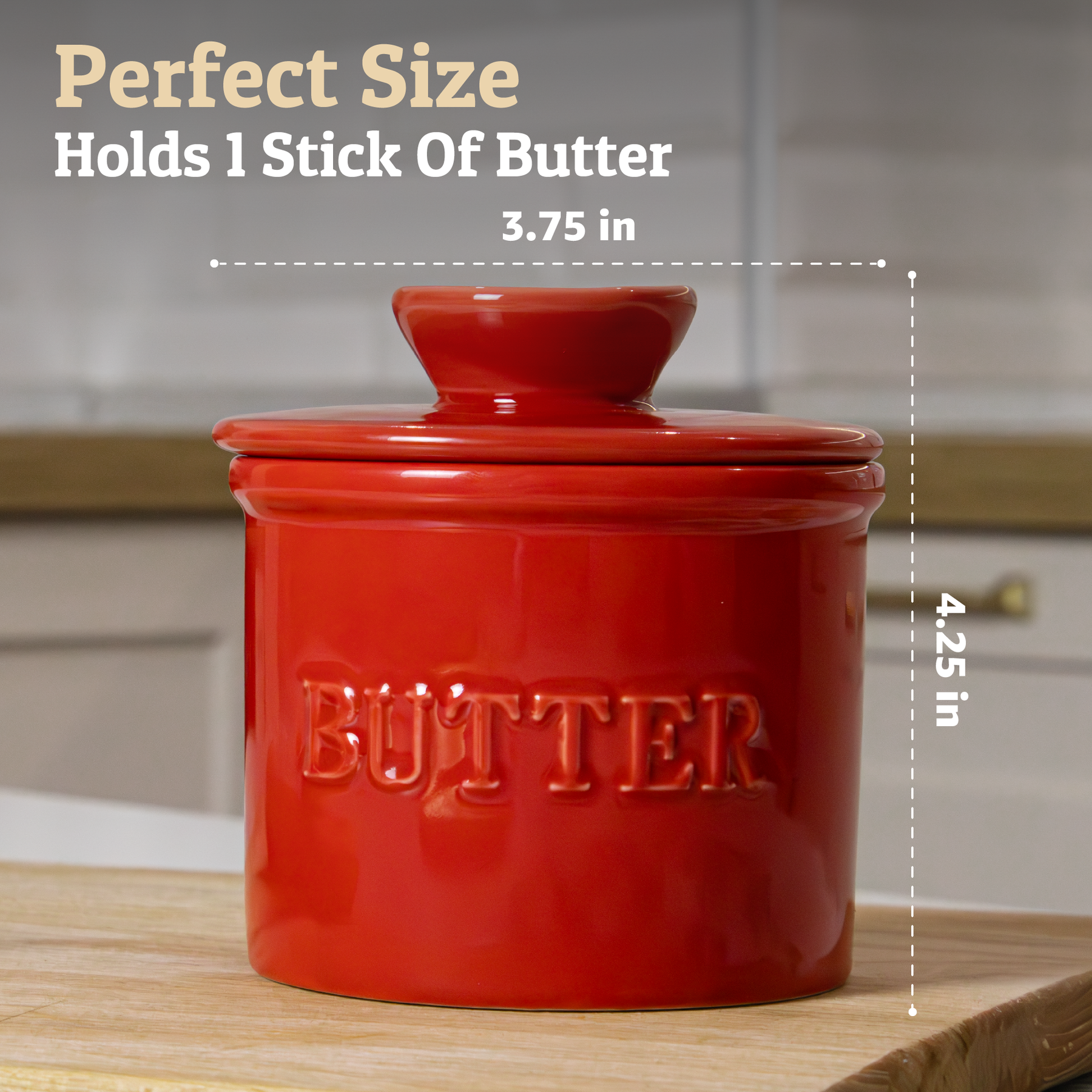 PriorityChef Butter Crock with Lid, On Demand Spreadable Butter, French  Butter Keeper to Leave On Counter with Water Line, Ceramic French Butter  Dish