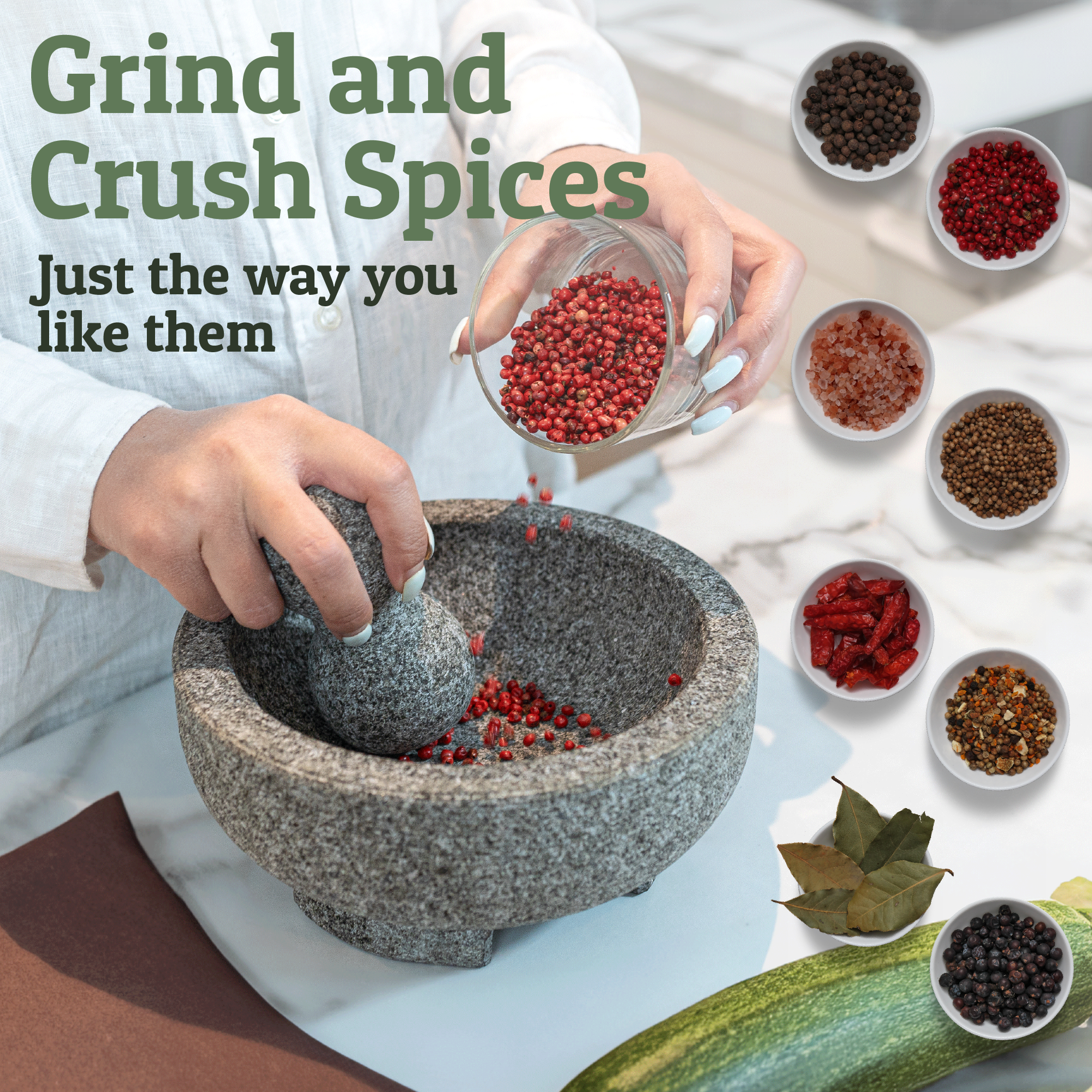 Traditional Mortar and Pestle Set