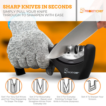 Stable Kitchen Knife Sharpener: Renew Your Knives Safely in Seconds