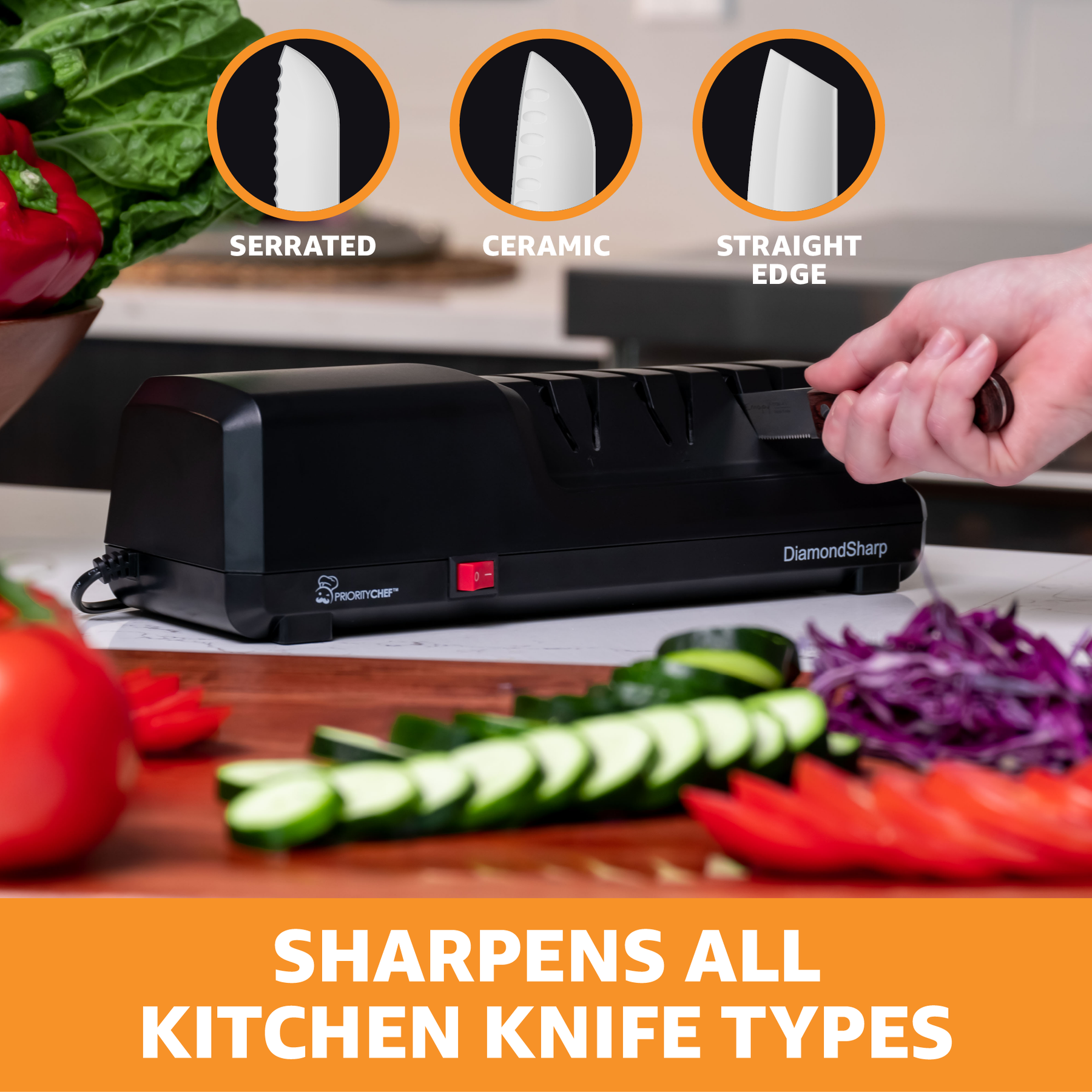 PriorityChef Kitchen Knife Sharpener Tool, Heavy Duty 4 Stage Knife  Sharpening Kit and Scissor Sharpener, Repair, Polish and Sharpen your  Kitchen