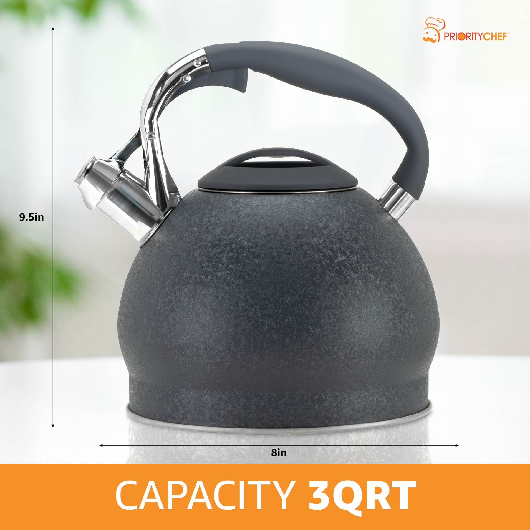 Chef's Choice Electric Tea Kettle, Grey, 7 Cup