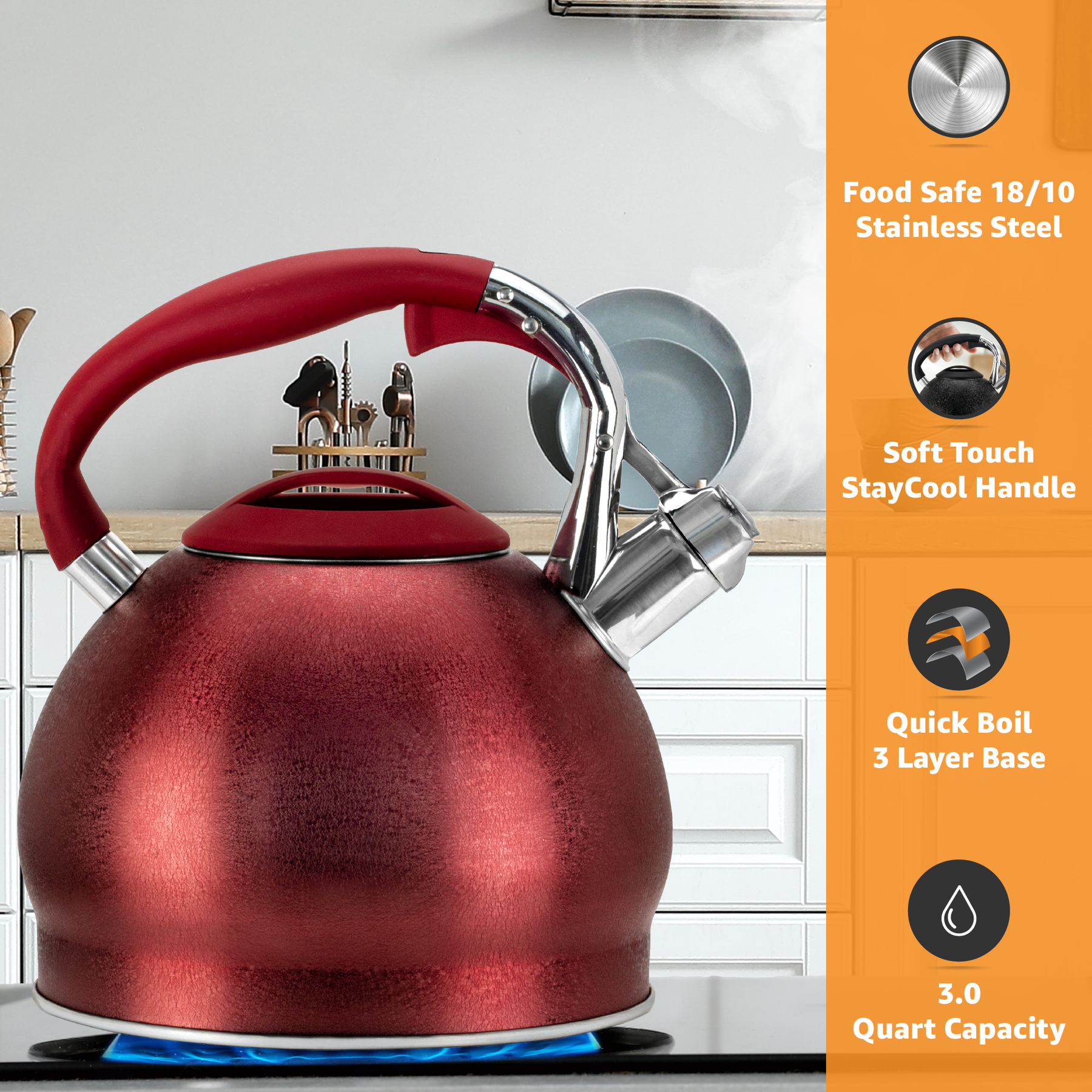 Apple top tea kettle